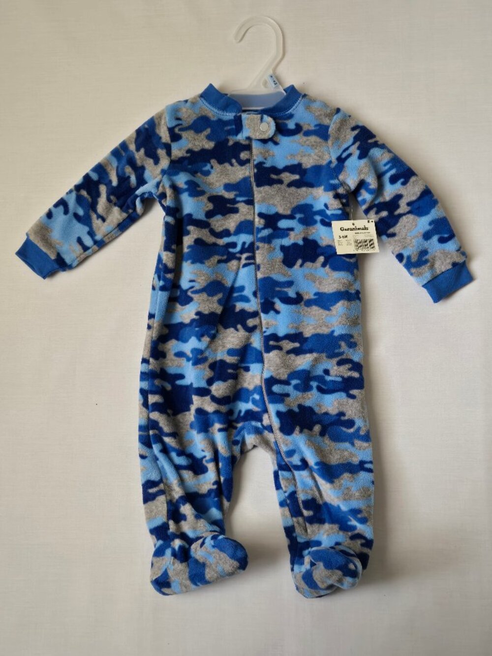 Garanimals Baby Boy Blue Camo Fleece Footed Sleeper 3-6M NWT
